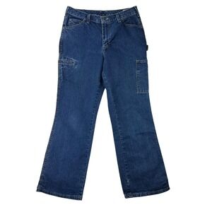 Dickies Carpenter Jeans Womens 12 RG FD111SNB Regular Dark Blue Workwear Cotton